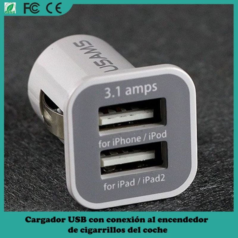 Cargador USB con conexi?n a base encendedor electrico automovil 12V/24V - Salida 3A image 1