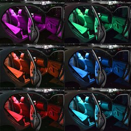 2x RGB LED T10 12V para cor e intensidade do carro controlado por controlo remoto