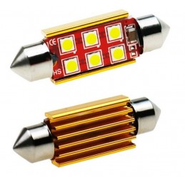 CANBUS C5W CANBUS FESTONE 6 LED 3030 SMD 39 MM DISSIPATORE image 1