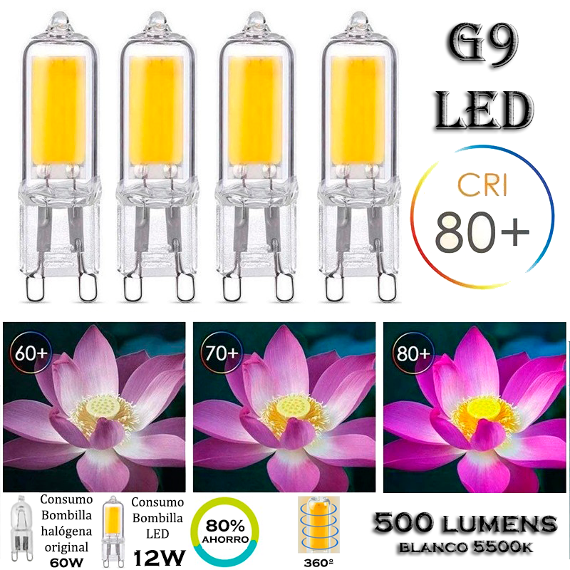4x G9 cob LED 12W 500 lumens 4x G9 cob LED 12W 500 lumens