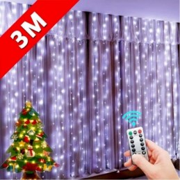 Guirnalda de luces LED con Control remoto para decoración navideña, cortina con USB para boda, lámpara de 3M para vacaciones, Bo