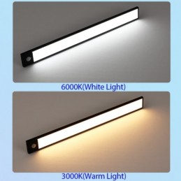 luz led Iluminación ligero LED ultrafina con USB para armarios de cocina, 3 modos, Sensor de movimiento PIR, recargable, de alum