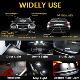 luz LED interior compatible Peugeot 207 208 307 308 407 508 2008 3008 4007 4008 5008 RCZ - 4 unidades