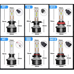 H8 / H11 / H16 80W LED COB 12000 lumens (2 unidades)