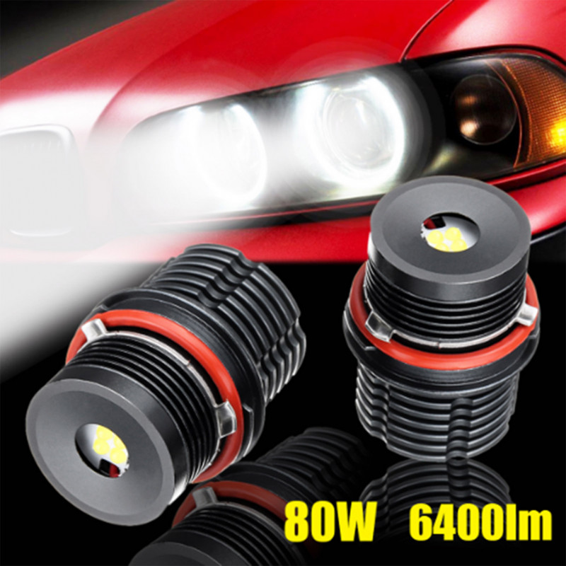 For BMW 1 5 6 7 X5 Series E39 E53 E87 E60 E61 E63 E64 E65 E66 Headlight 20W  Canbus LED Angel Eyes Lights
