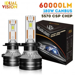 H7 180W LED CSP CANBUS 60000 lumens (2 unidades)