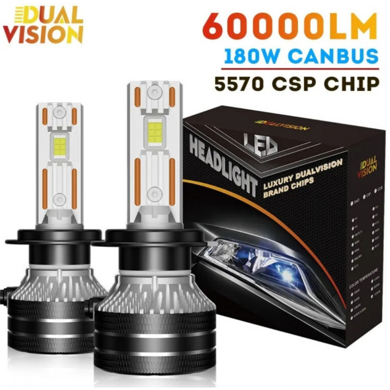 H8 / H11 / H16 180w LED CSP CANBUS 60000 lumens (2 unidades)
