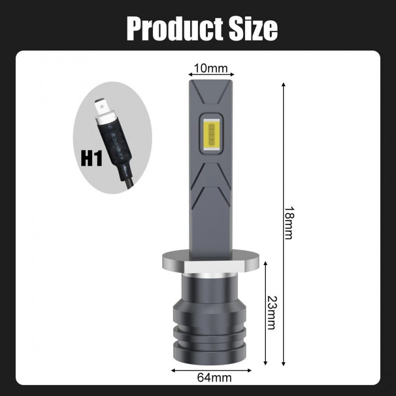 H1 80w LED CSP CANBUS 30000 lumens (2 unidades)